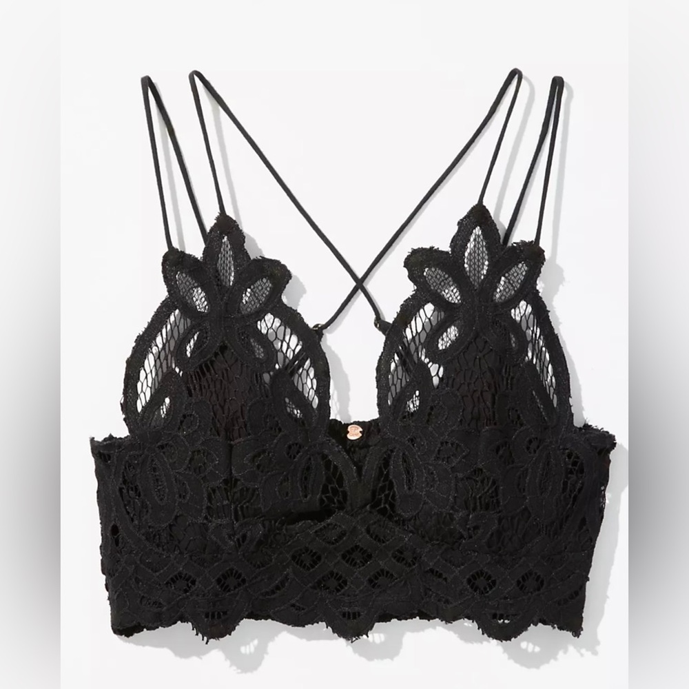 New Free People Adella Bralette in Black | Size: Small